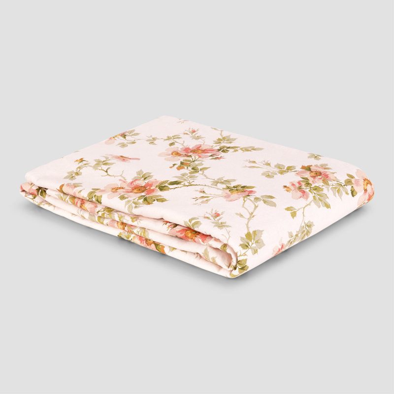 0028 PigletinBed FieldRose CottonBedding PastelCream Flatsheet