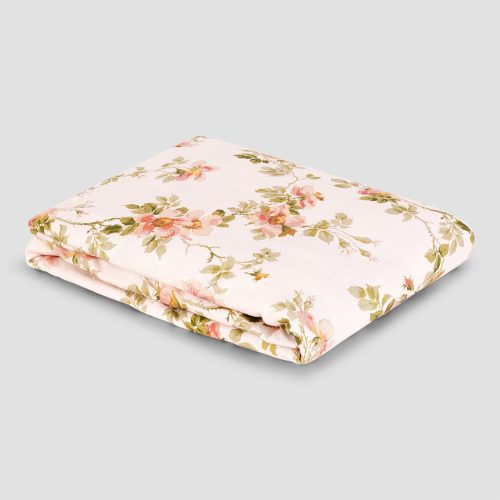 0029 PigletinBed FieldRose CottonBedding PastelCream FittedSheet