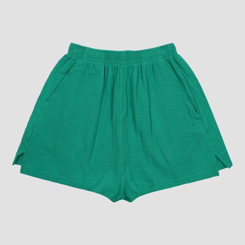 1200 0065 PigletinBed CottonGauzePyjamasShorts OceanGreen