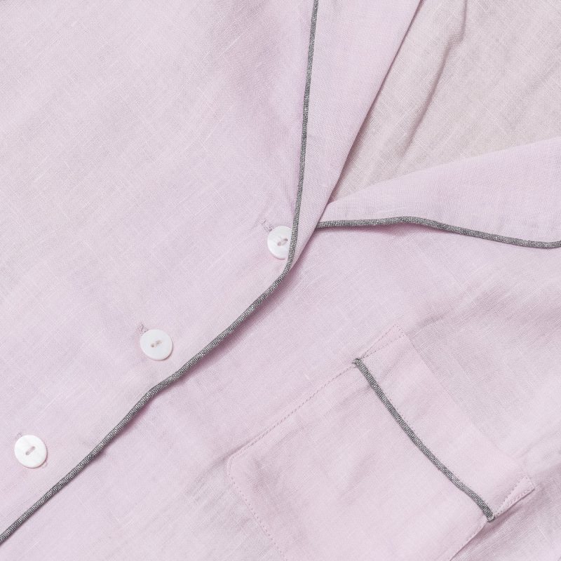 Blush Pink Night Shirt Button Detail Piglet in Bed