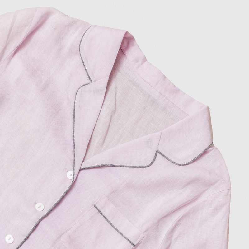 Blush Pink Night Shirt Neckline Piglet in Bed