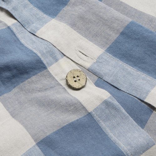 EMSWORTH CHECK BLUEBERRY DUVET COVER DETAIL