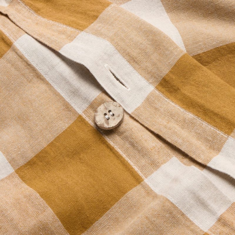 EMSWORTH CHECK RUSSET YELLOW DUVET COVER DETAIL