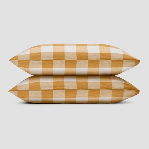 EMSWORTH CHECK Russet Yellow PILLOWCASE a6b412ea 469b 4ffb bfed f018612c2b29