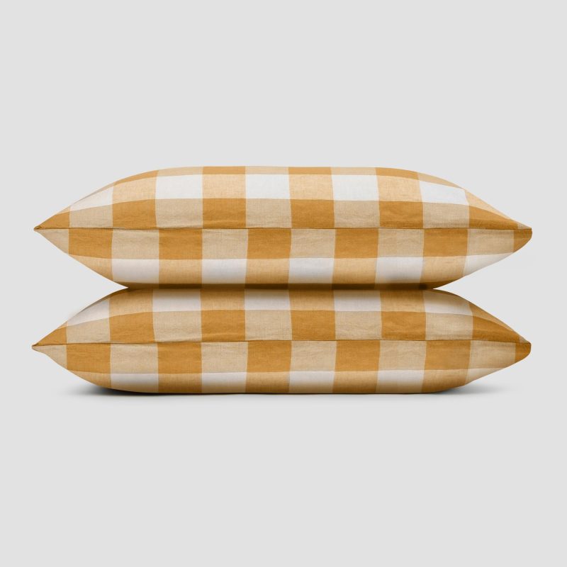 EMSWORTH CHECK Russet Yellow PILLOWCASE a6b412ea 469b 4ffb bfed f018612c2b29