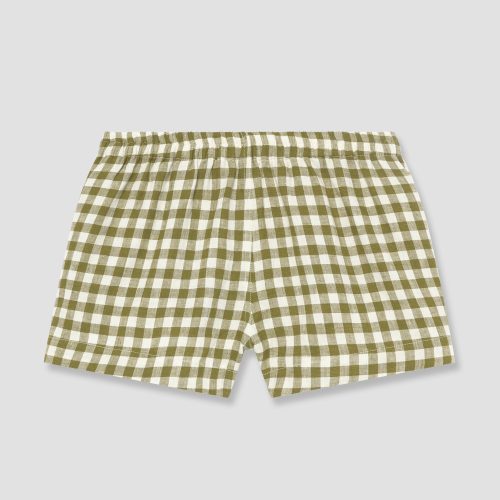 GINGHAM BOTANICAL GREEN PYJAMA SHORTS 1