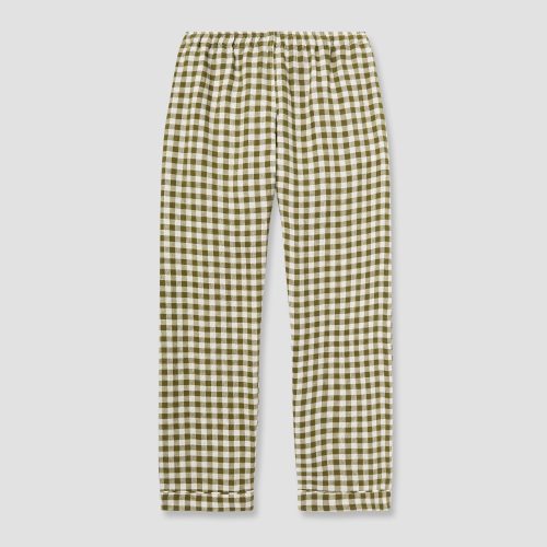 GINGHAM BOTANICAL GREEN PYJAMA TROUSSERS 1