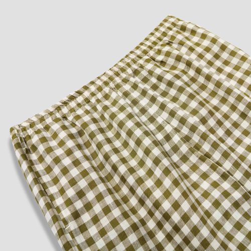 GINGHAM BOTANICAL GREEN PYJAMA TROUSSERS 2