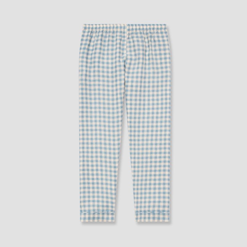 GINGHAM WARM BLUE PYJAMA TROUSERS 1