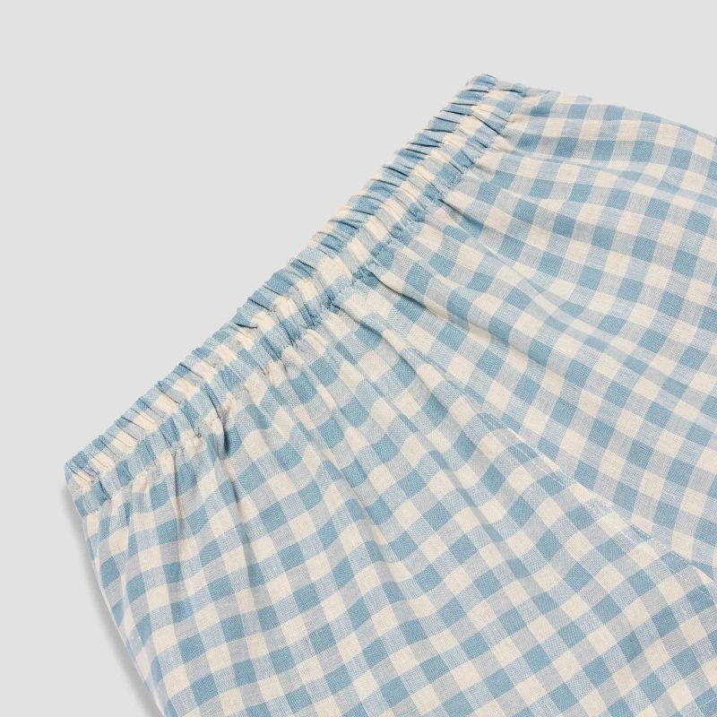 GINGHAM WARM BLUE PYJAMA TROUSERS 2