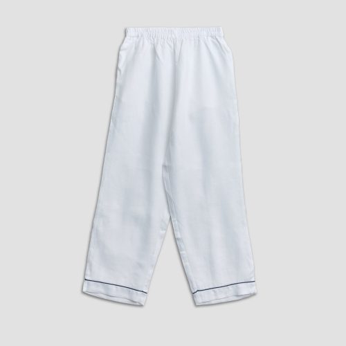 Linen Pajamas Trouser White Piglet in Bed 1