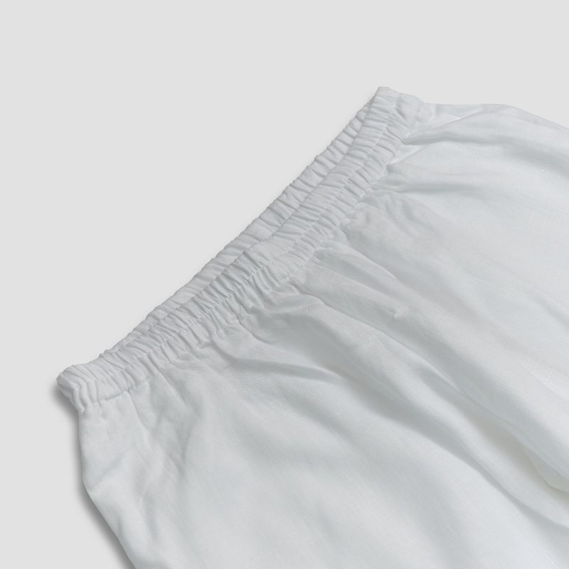 Linen Pajamas Trouser White Piglet in Bed c 2