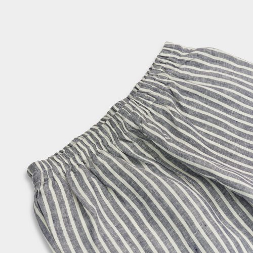 Linen ShortsPajamas Midnight Stripe Piglet in Bed 2e