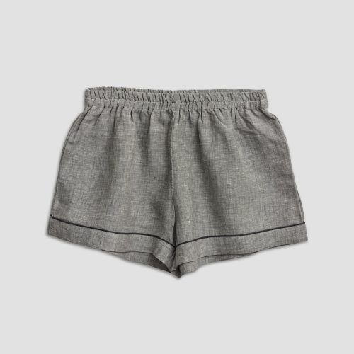 LinenPajamaShortsSet Gray PigletinBed