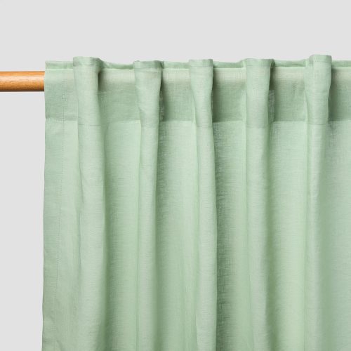 PLAIN PALE GREEN CURTAIN 1