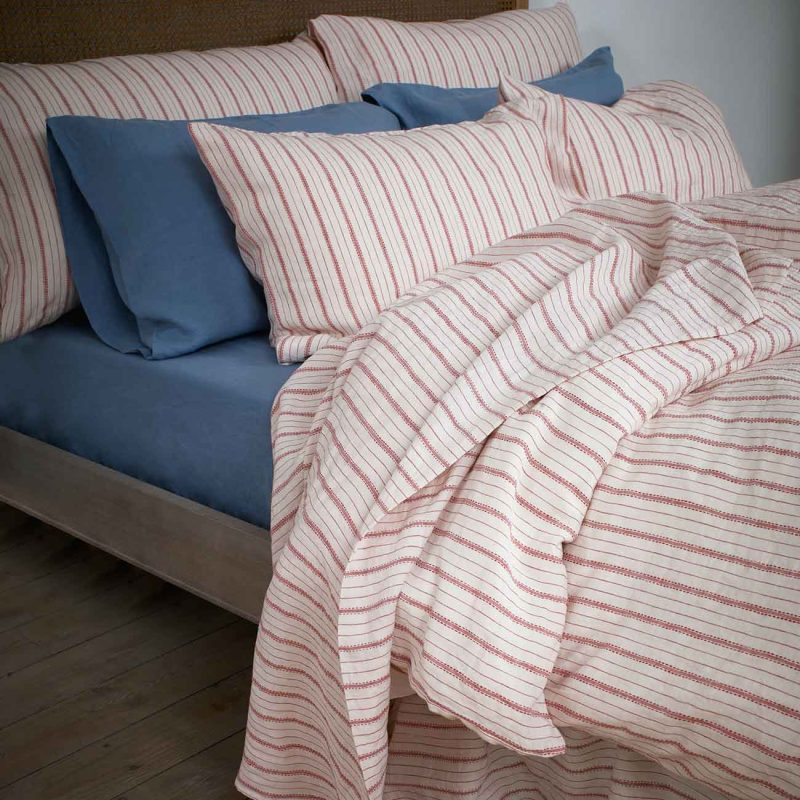 Piglet In Bed Linen Bedding Mineral Red Ticking Stripe 1300x1300 Web 3