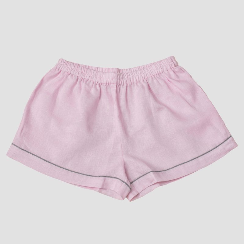 Piglet in Bed Linen Pyjama Shorts Blush Pink