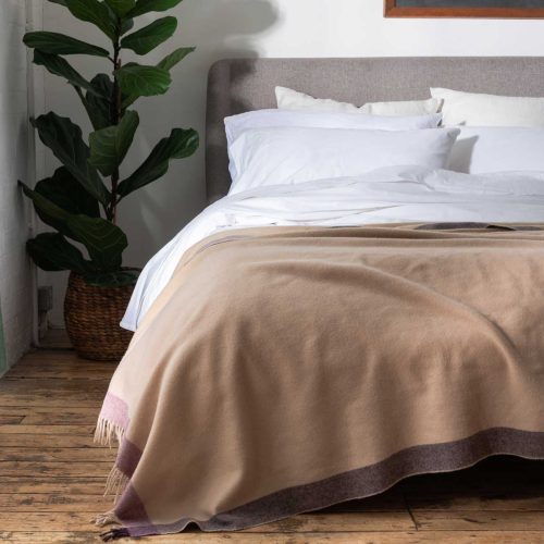 Piglet in Bed Moorland Border Wool Blanket Lifestyle 1