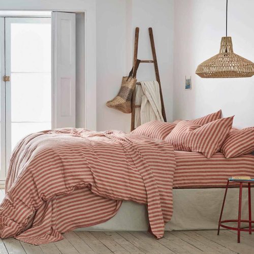 Piglet in Bed Pembroke Stripe Bedding Sandstone Red 1 439b2475 4be2 4ac3 a18d d5accb74dd5a