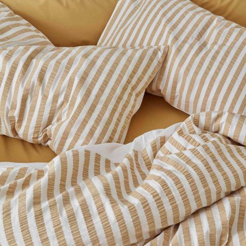 Piglet in Bed Seersucker Stripe Bedding Ochre 4