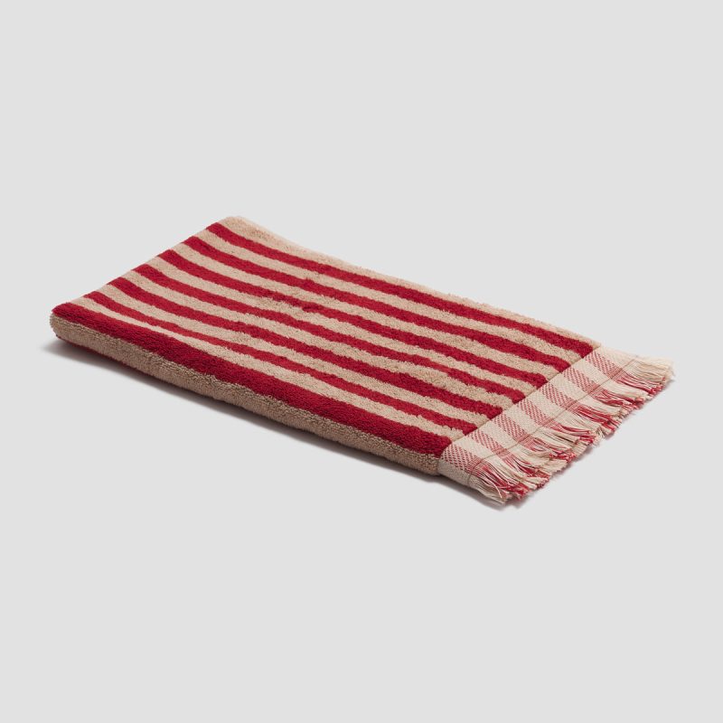 PigletinBed BathroomCollection PembrokeStripeCottonHandTowel SandstoneRed 1 GreyBG 28d21e68 3a19 4c1f b014 0bbd979ab2df