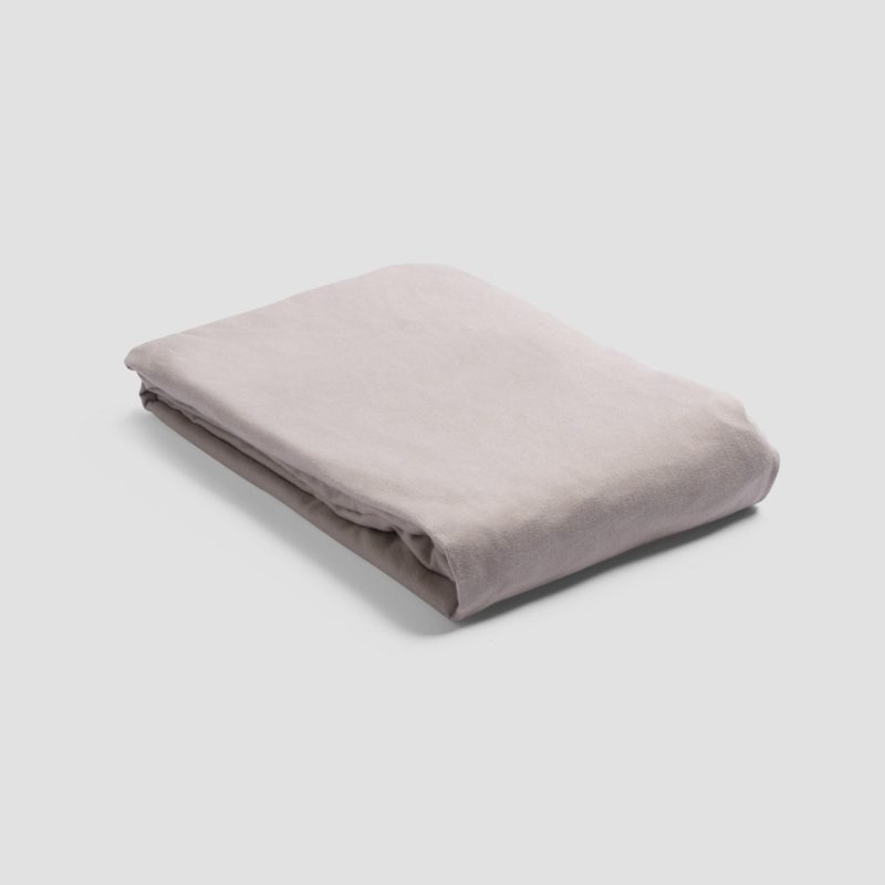 PigletinBed BrushedCottonBedding FittedSheet Clay 1 GreyBG