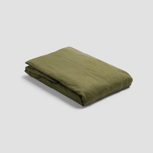 PigletinBed BrushedCottonBedding FittedSheet Olive 1 GreyBG