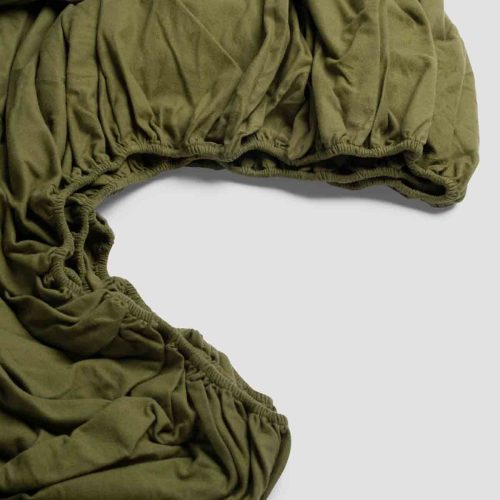 PigletinBed BrushedCottonBedding FittedSheet Olive 2 GreyBG