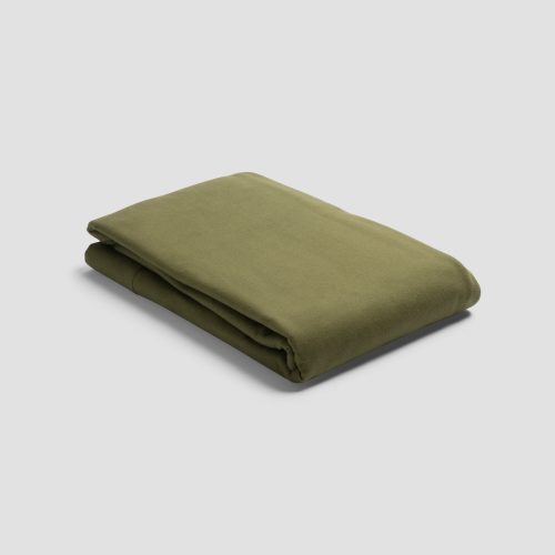 PigletinBed BrushedCottonBedding FlatSheet Olive 1 GreyBG