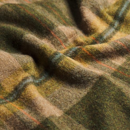 PigletinBed CheckCabinWoolBlanket FernGreen 3