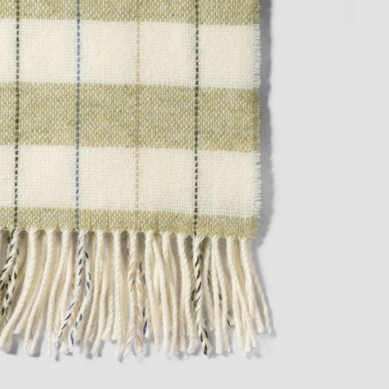 PigletinBed CheckedStripeWoolBlanket Apple 2 greyBG