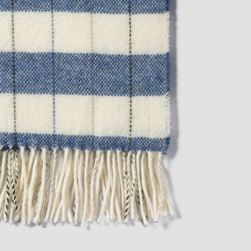 PigletinBed CheckedStripeWoolBlanket WarmBlue 2 greyBG