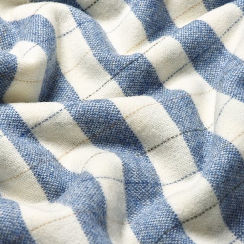 PigletinBed CheckedStripeWoolBlanket WarmBlue 3