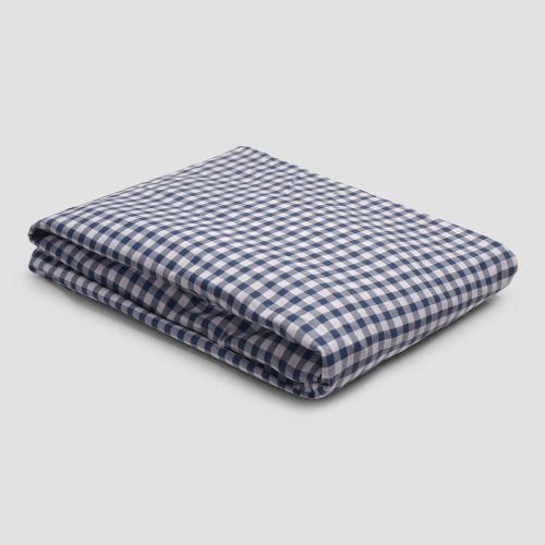 PigletinBed CottonGinghamBedding Indigo FittedSheet