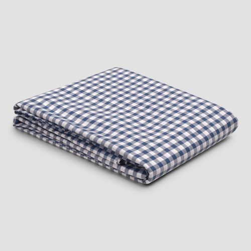 PigletinBed CottonGinghamBedding Indigo FlatSheet