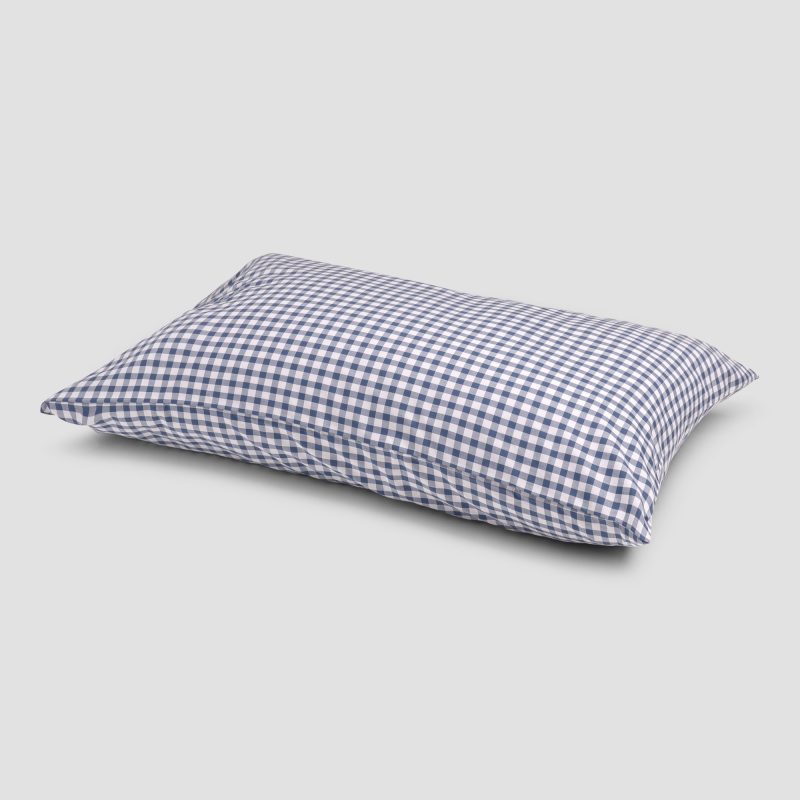 PigletinBed CottonGinghamBedding Indigo Pillow