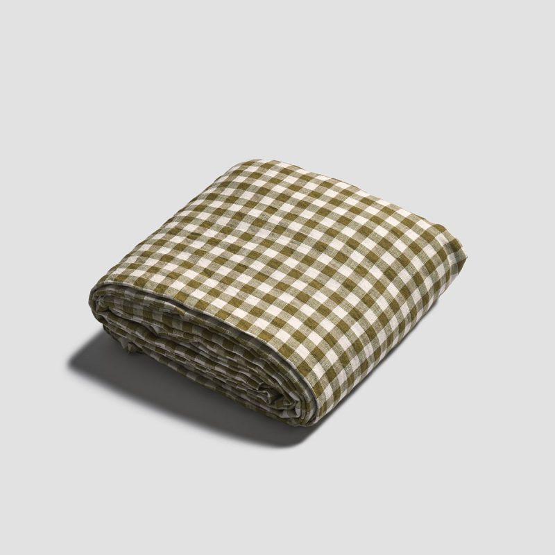 PigletinBed GinghamBeddingFlatSheet BotanicGreen 1 greyBG 1a4a5993 c280 4a05 867a f72a4062ce4e