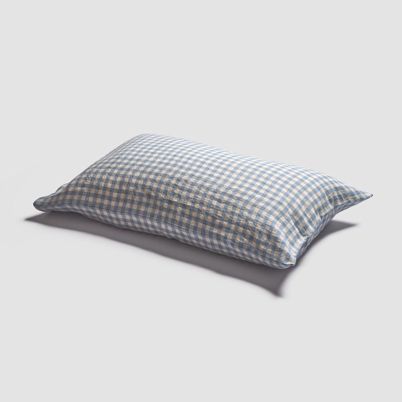 PigletinBed GinghamBeddingPillowCase WarmBlue 1 greyBG 0f0b97ba b349 43c2 a14a 56aa83816b23