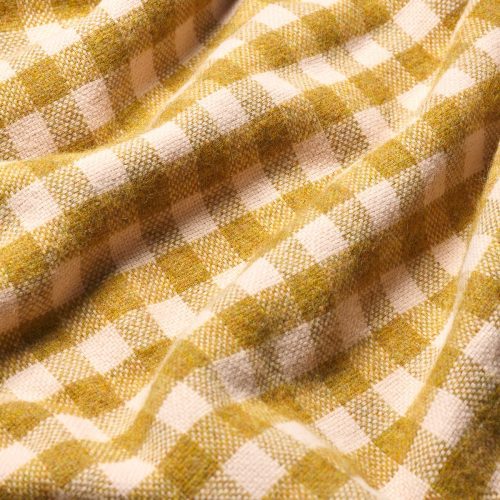 PigletinBed GinghamWoolBlanket Ochre 3