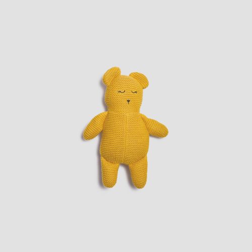 PigletinBed KidsAccessories OrganicCottonKnittedTeddyBear Honey GreyBG UPDATED