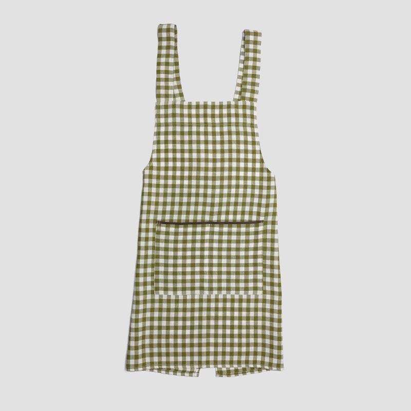 PigletinBed Kitchen LinenApron BotanicalGreen 1 GreyBG