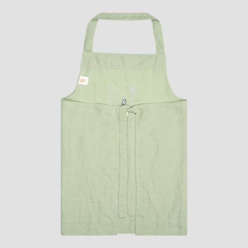 PigletinBed Linen Apron Sage Back