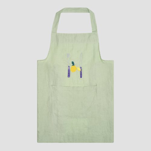 PigletinBed Linen Apron Sage Front