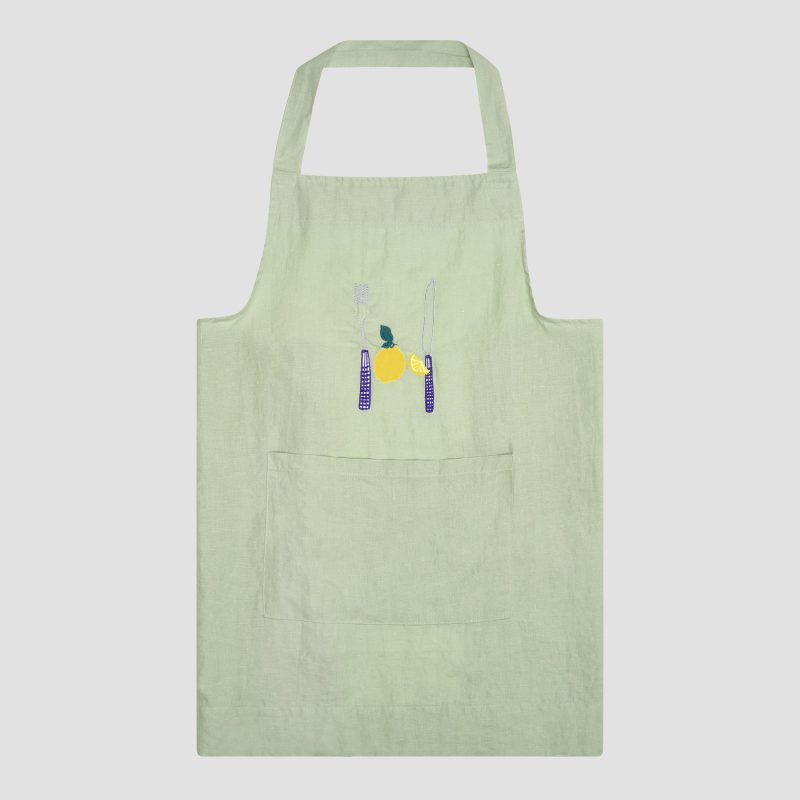 PigletinBed Linen Apron Sage Front