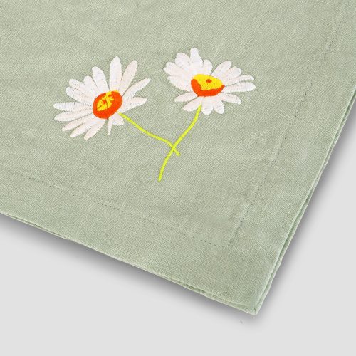 PigletinBed Linen Napkin Sage Detail1