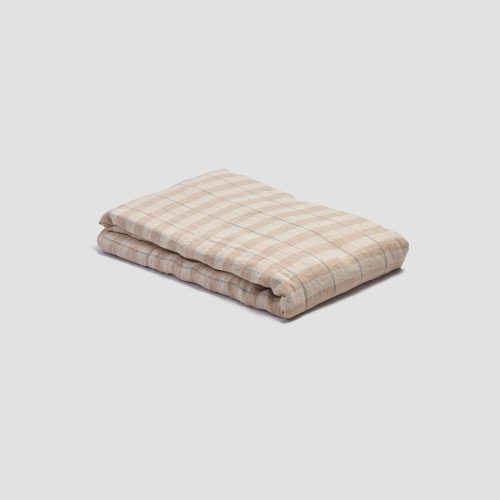 PigletinBed LinenFlatSheet CafeauLaitCheckStripe 1 greyBG 1522712d 7145 4727 b6b7 8fee55a6076f