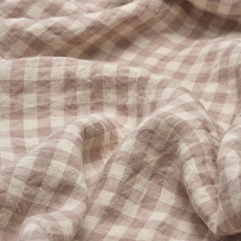 PigletinBed LinenFlatSheet MushroomGingham 2