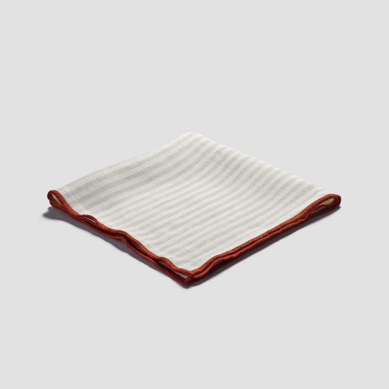 PigletinBed LinenNapkin OatmealStripe 1 greyBG