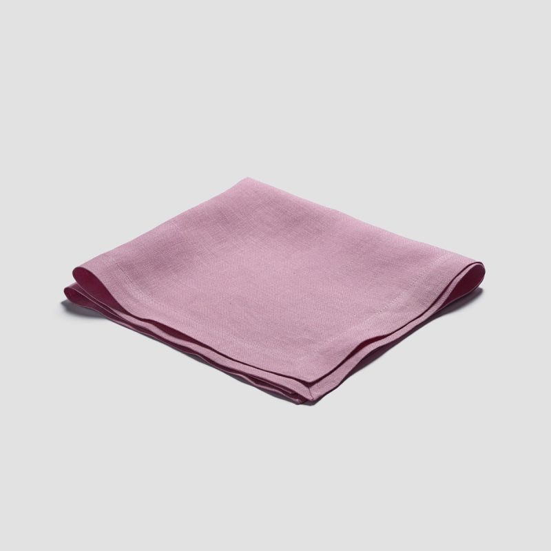 PigletinBed LinenNapkin Raspberry 1 greyBG