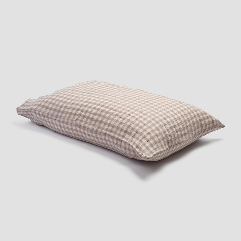 PigletinBed LinenPillowcase MushroomGingham greyBG 1